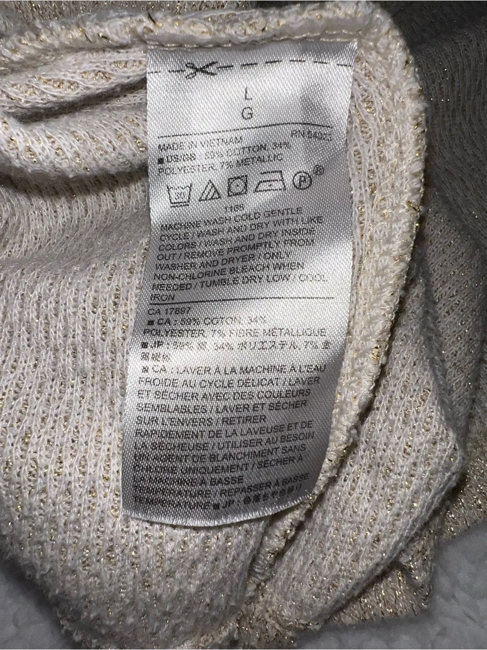 Banana Republic Men's Metallic Beige Crewneck Sweater